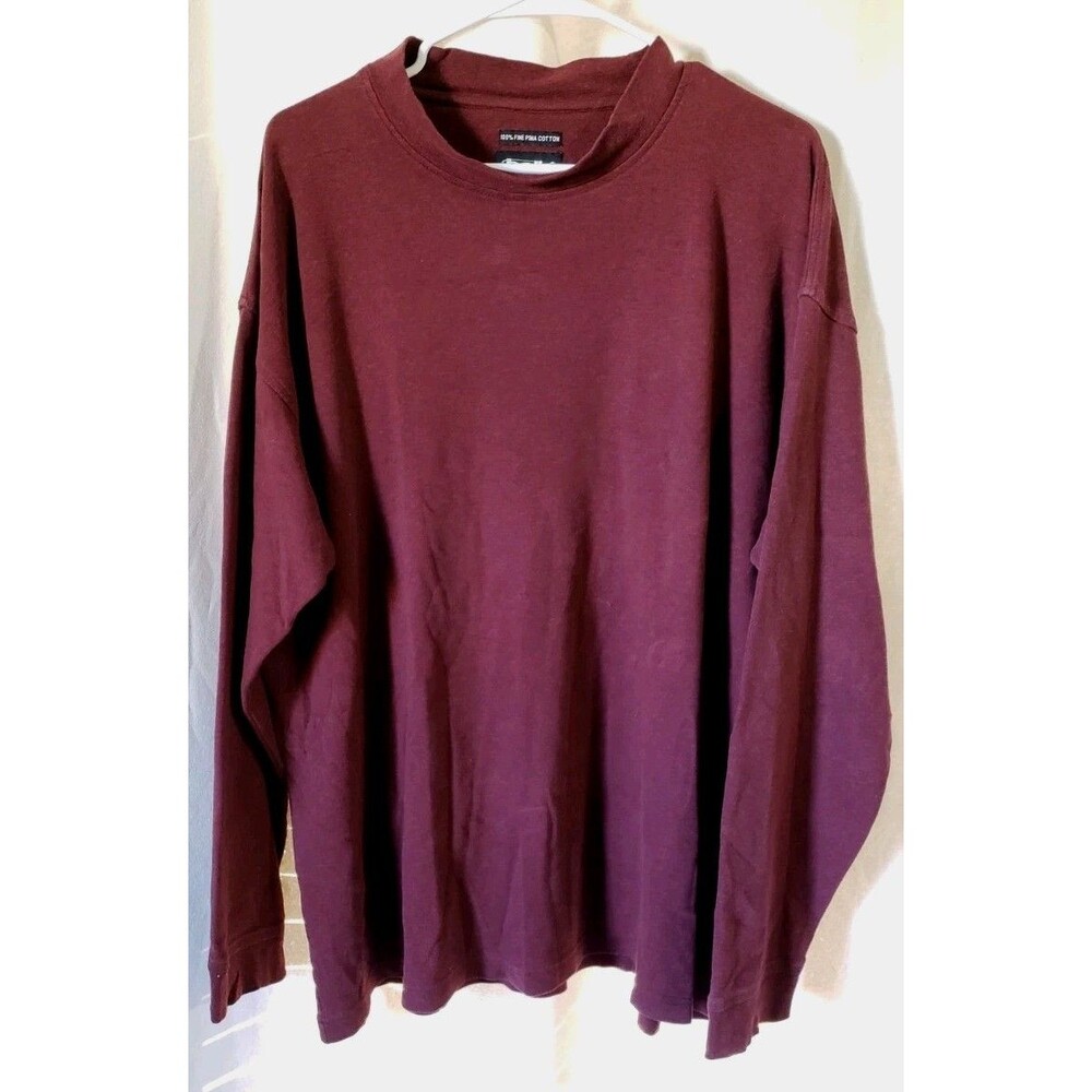 Bolle Golf Men's XL Fine Pima Cotton Maroon Long Sleeve Pull Over Sweater
